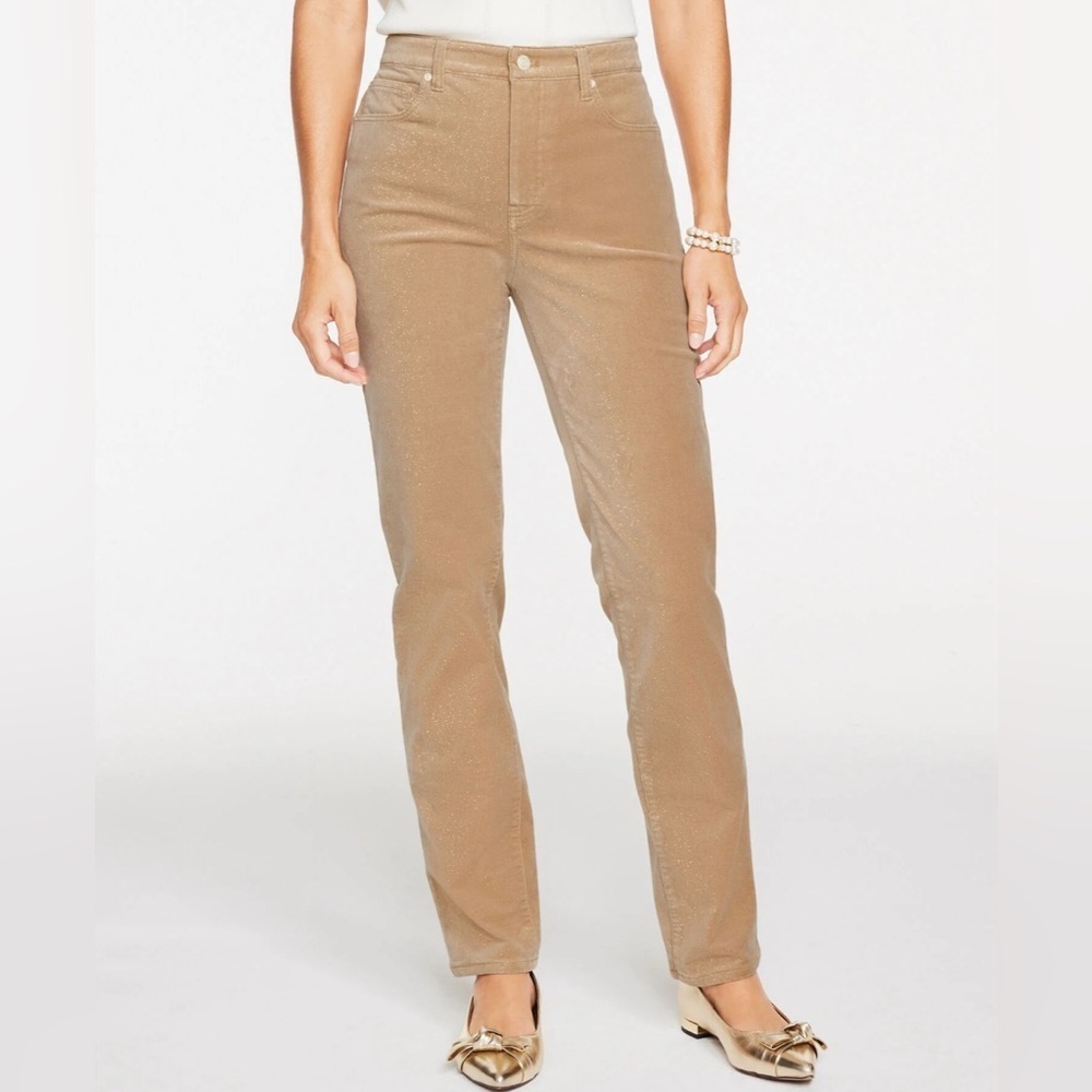 Talbots High waist Straight leg Corduroy pants Tan Women’s 6 Neutral Casual